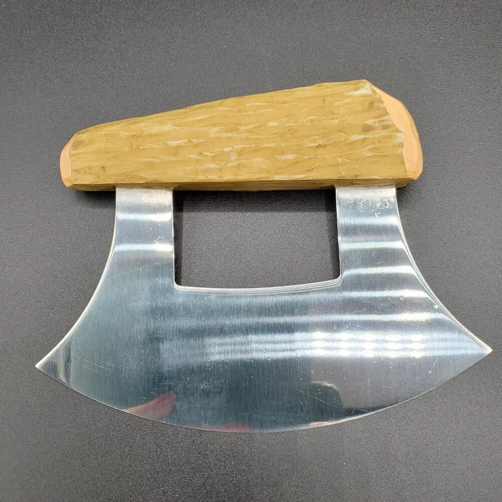 Alaska Carved Antler Stainless Veggie Rocker Chopper Blade